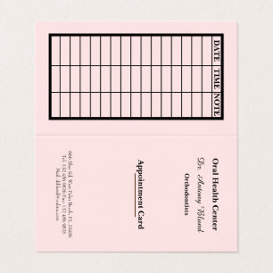 Pink Stylish Dentist Appointment Card