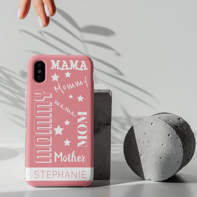 Pink, stylish Mom typography Case-Mate iPhone Case (Creator Uploaded)