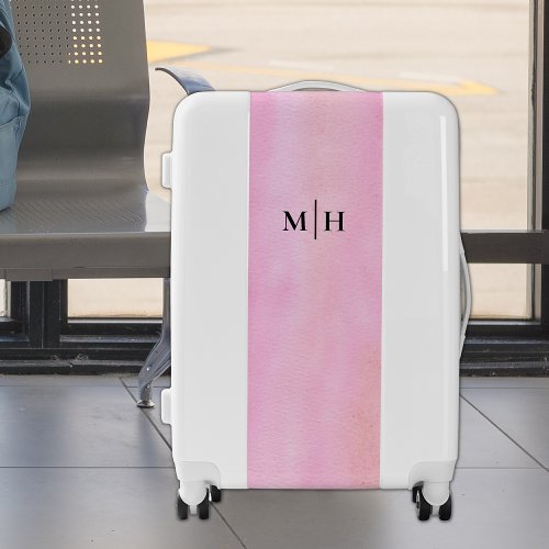 Pink Stylish Monogram Luggage