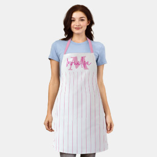 Pink Stylish with Monogram Apron