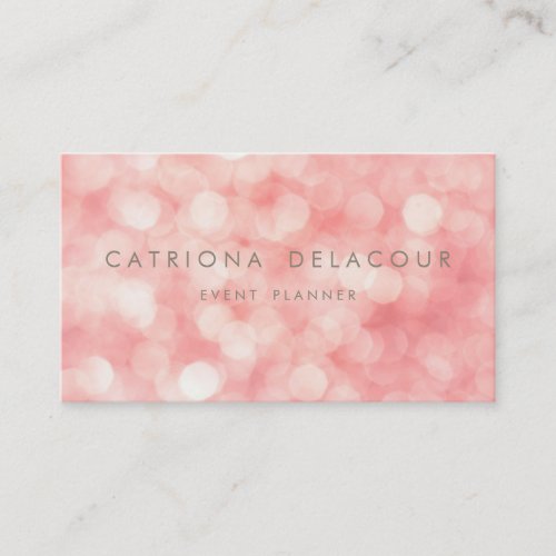 Pink Subtle Glitter Sparkle Bokeh Business Card