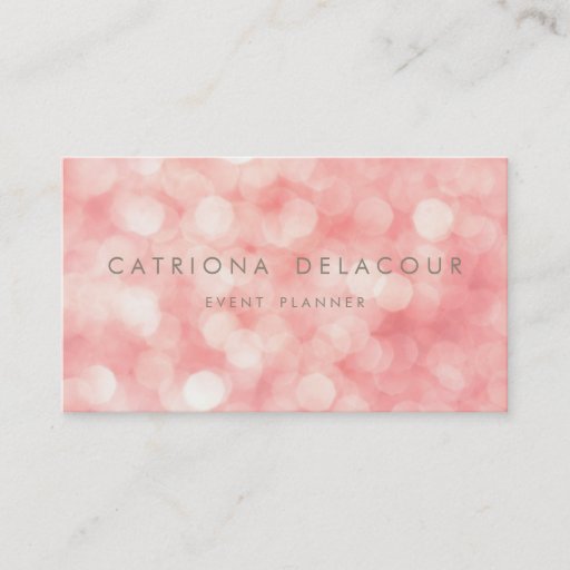 Customizable Pink Subtle Glitter Sparkle Bokeh Business Card