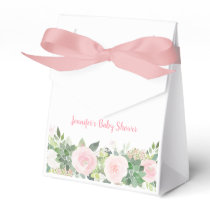 Pink Succulent Floral Baby Shower Favor Boxes