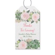 Pink Succulent Floral Baby Shower Gift Tags