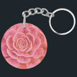 Pink Succulent Keychain<br><div class="desc">My photography edited pink of a succulent.</div>