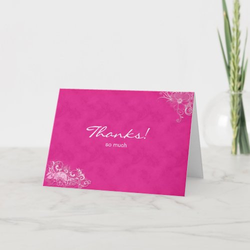 Pink Suede Thank You Greeting Card