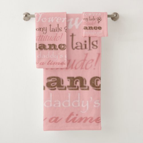 Pink Sugar and Spice Girl and Everything Nice Bath Towel Set