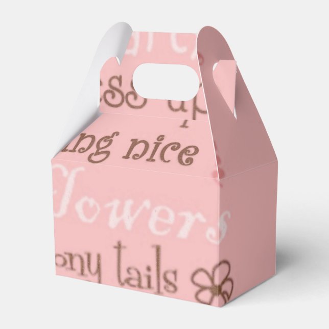 Pink Sugar and Spice Girl Baby Shower Favor Boxes (Front Side)