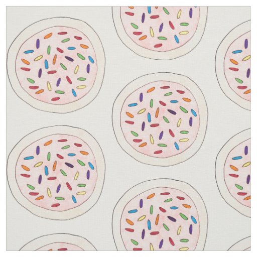 Pink Sugar Cookie Sprinkles Strawberry Frosting Fabric
