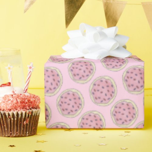 Pink Sugar Cookie Sprinkles Strawberry Frosting Wrapping Paper