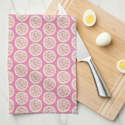 Pink Sugar Cookies Sprinkles Baking Bake Sale Food Kitchen Towel