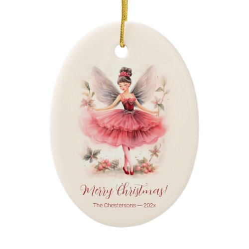 Pink Sugar Plum Fairy Vintage Christmas Ornament