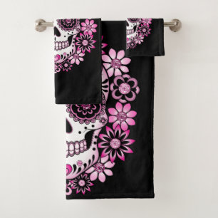 Pink Sugar Skull Bath Towel Set