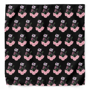 Pink Sugar Skull Day Of The Dead Cat Bandana