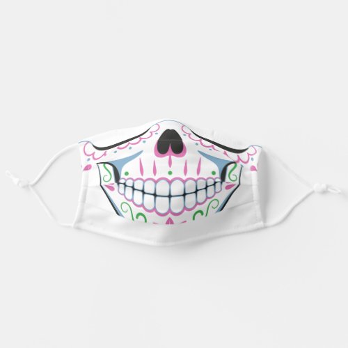 Pink Sugar Skull Day of The Dead Halloween Party Adult Cloth Face Mask