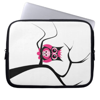 Pink Sugar Skull Owl in Tree Electronics Bag