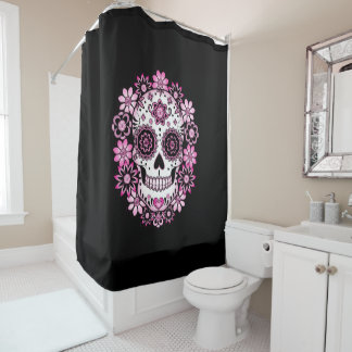 Pink Sugar Skull Shower Curtain