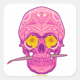 Pink SUGAR SKULL STICKER