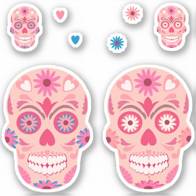 Pink Sugar Skull Sticker (Front)