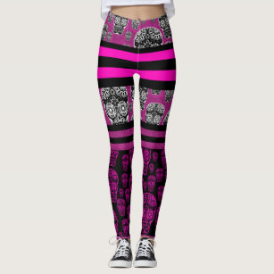 Pink Sugar Skull Yoga Pants