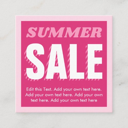 Pink Sumer Sale Business card
