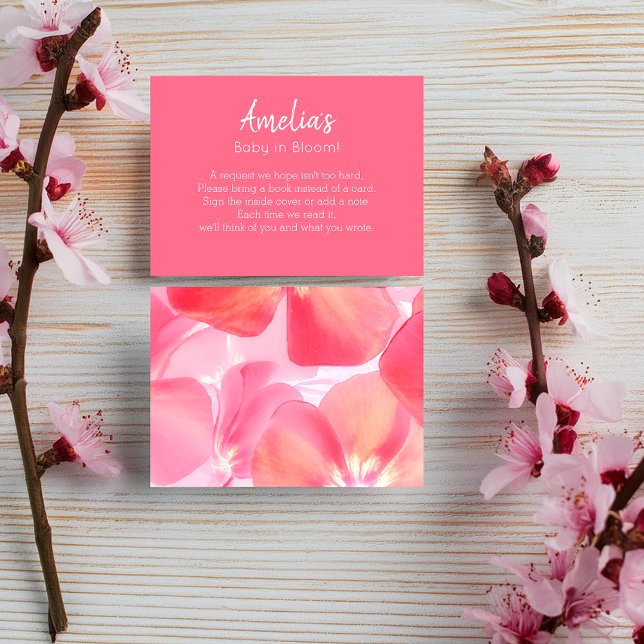 Pink Summer Blossom Books for Baby Card (Creator Uploaded)