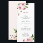 Pink Summer Floral Romantic Bridal Shower  Menu<br><div class="desc">Pink Summer Floral Romantic Bridal Shower Menu</div>