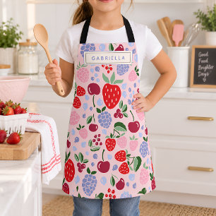 Pink Summer Fruit Berries Bridesmaid Personalized Apron