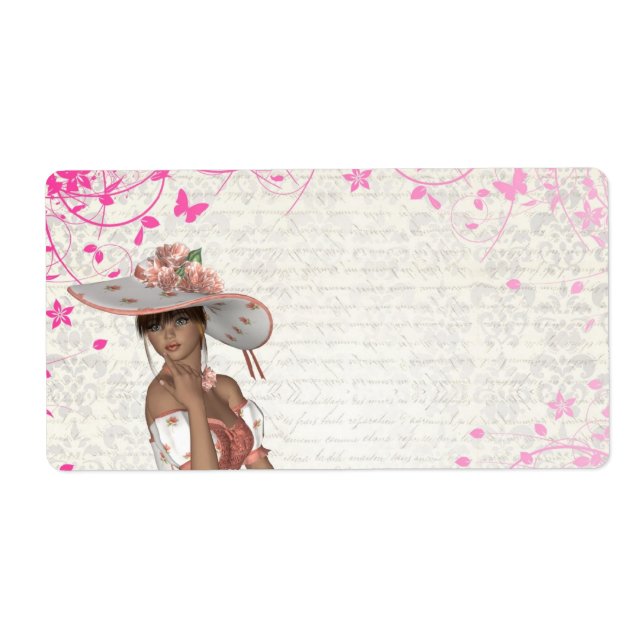 Pink summer girl label (Front)