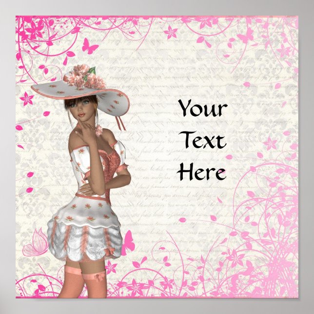 Pink summer girl poster (Front)