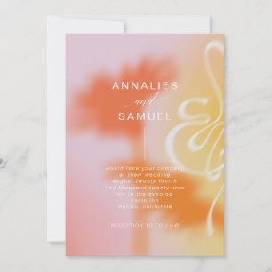 Pink Summer Modern Stylish Wedding Invitati Invitation