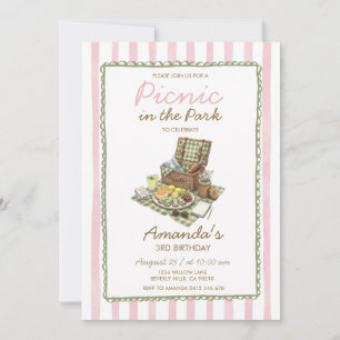 Pink Summer Picnic in the Park Invitation