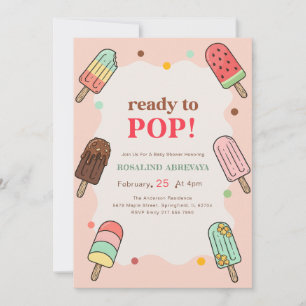 Pink Summer Popsicle Ready to Pop Baby Shower Invitation