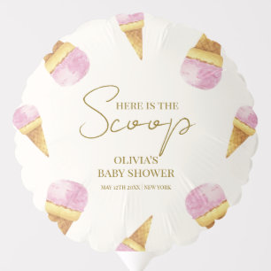 Pink Summer Scoop Ice Cream Frame Baby Shower Balloon