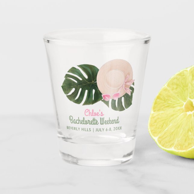 Pink Summertime Glam | Bachelorette  Shot Glass (Front)