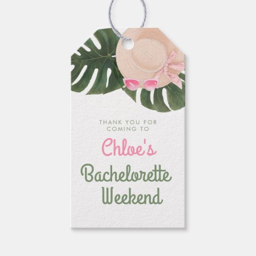 Pink Summertime Glam  Bachelorette Thank You Gift Tags