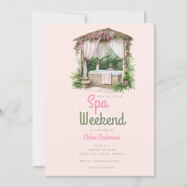 Pink Summertime Glam | Bachelorette Weekend Invitation (Front)