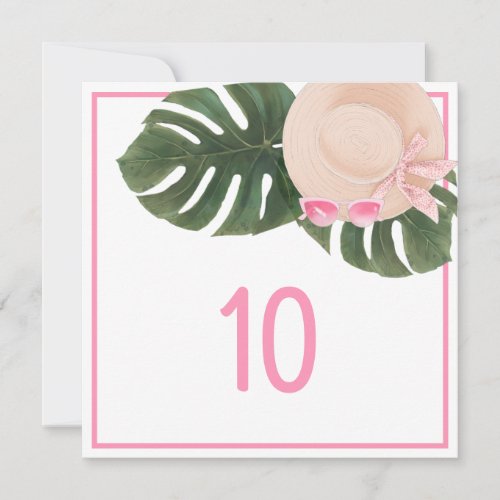Pink Summertime Glam  Table Number