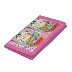 Pink Sumo Sketch Trifold Wallet