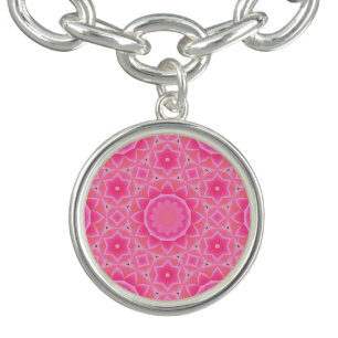 Pink sun and stars baby girl mosaic pattern bracelet