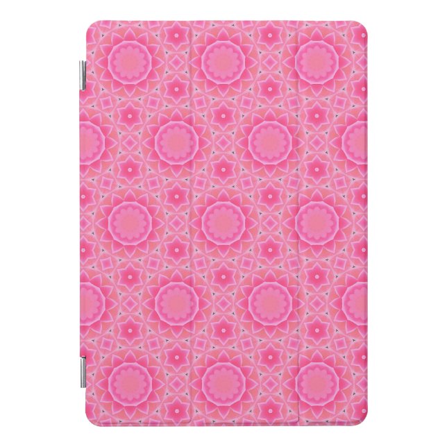 Pink sun and stars baby girl mosaic pattern iPad pro cover (Front)