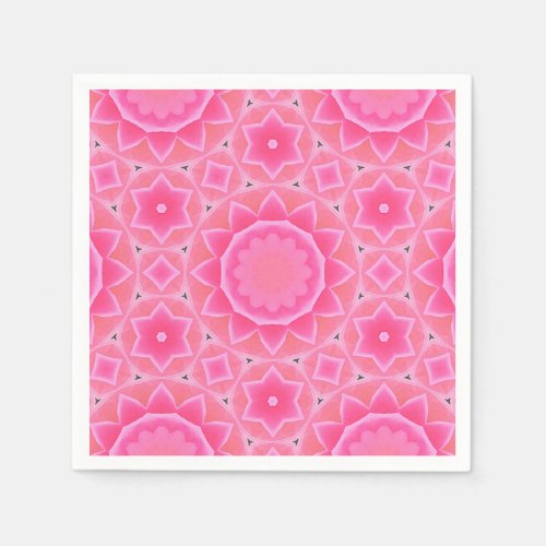 Pink sun and stars baby girl mosaic pattern napkin