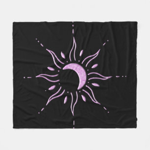 Pink Sun Fleece Blanket