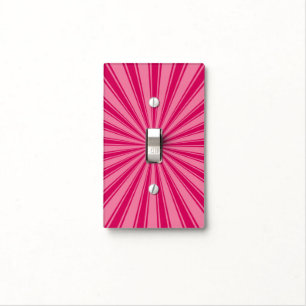 Pink Sun Rays Background Light Switch Cover