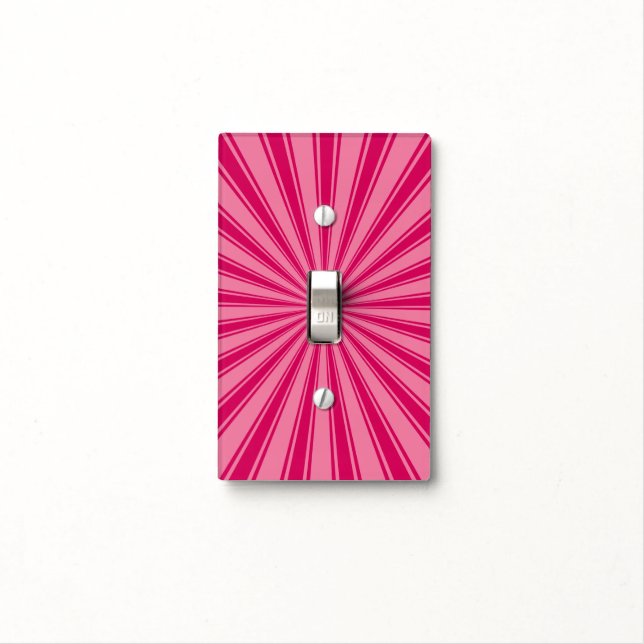 Pink Sun Rays Background Light Switch Cover (In Situ)