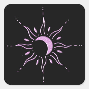 Pink Sun  Square Sticker