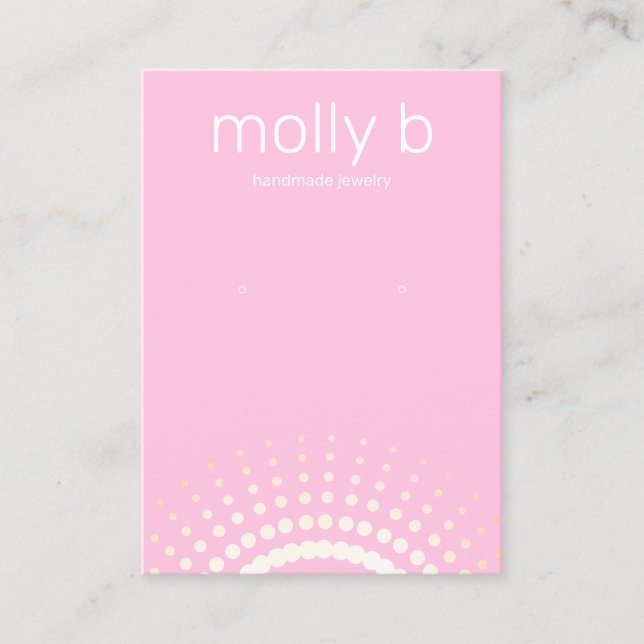 Pink Sunburst Earring Jewelry Display Holder Business Card (Front)