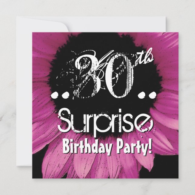 Pink Sunflower 30th Surprise Birthday Template (Front)