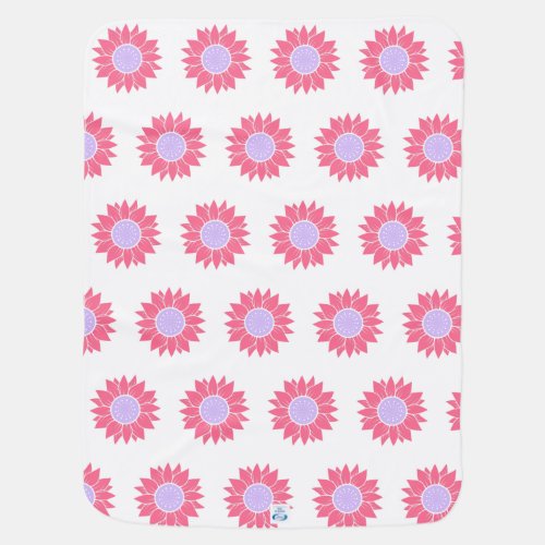 Pink Sunflower  Baby Blanket