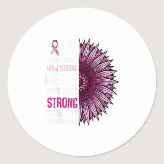 Pink Sunflower Breast Cancer Awareness Classic Round Sticker